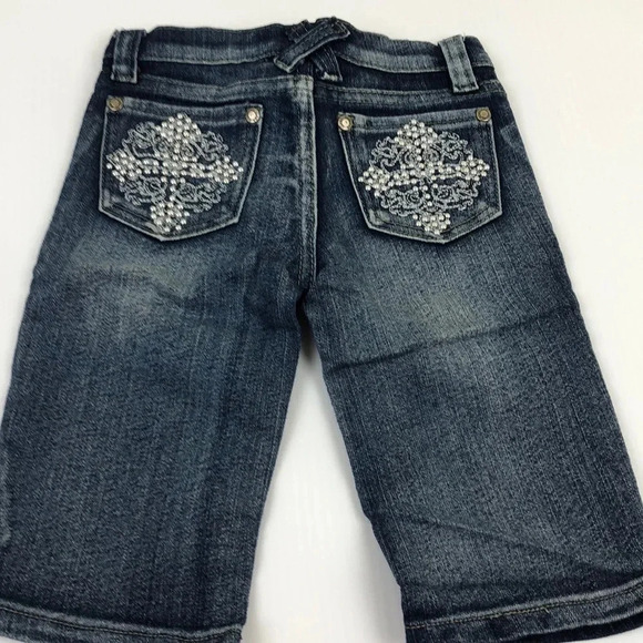 NOFUZE NWOT GIRLS JEAN DENIM BOTTOMS SHORTS CAPRIS PANTS SUMMER CASUAL SIZE 4 - Picture 4 of 7